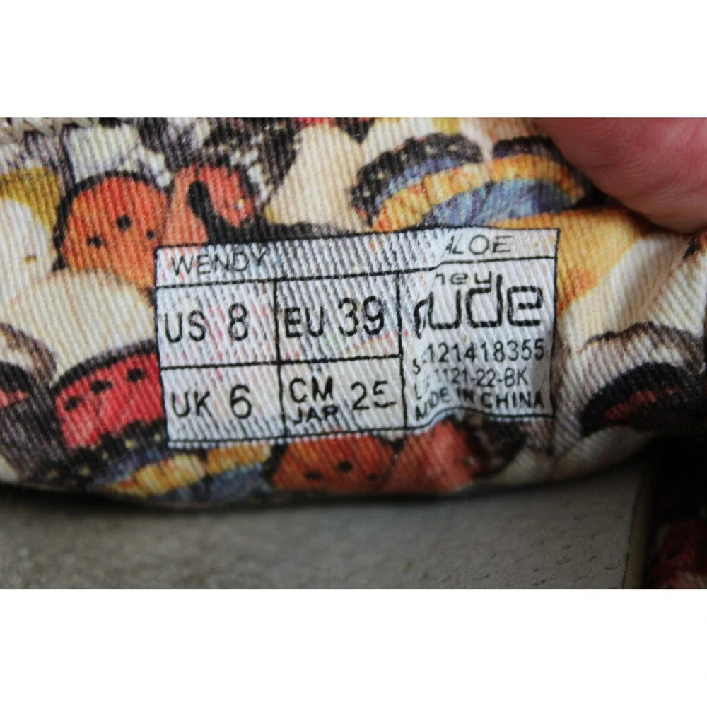 Hey Dude Wendy Aloe Sage Green Canvas Loafers Shoes Womens 8 Butterfly Chevron